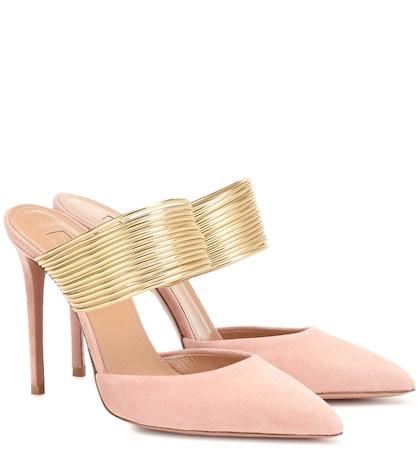 Aquazzura Rendez Vous 105 Suede Mules