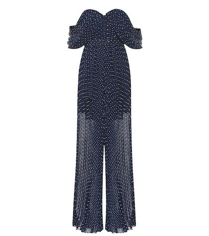 Self-portrait Off-the-shoulder Polka-dot Jumpsuit