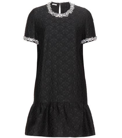 Miu Miu Embellished Jacquard Dress