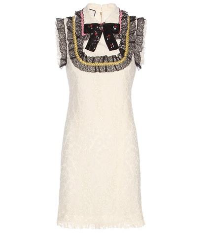 Gucci Embellished Lace Mini Dress