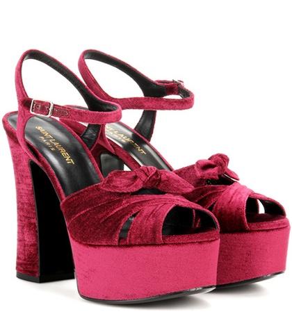 Saint Laurent Candy 80 Velvet Platform Sandals