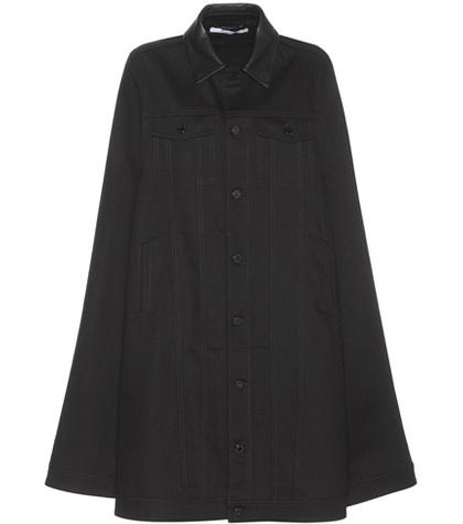 Stella Mccartney Denim Cape With Leather Collar