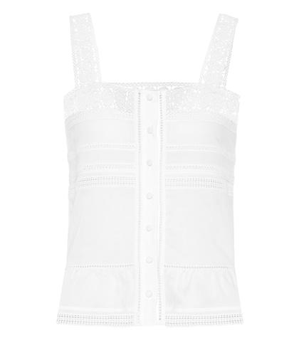 Saint Laurent Crochet-trimmed Top