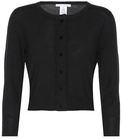 Oscar De La Renta Cashmere And Silk Cropped Cardigan