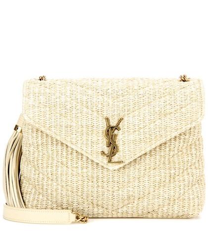 Saint Laurent Monogram Small Soft Raffia Shoulder Bag