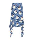 Saint Laurent Printed Silk Skirt