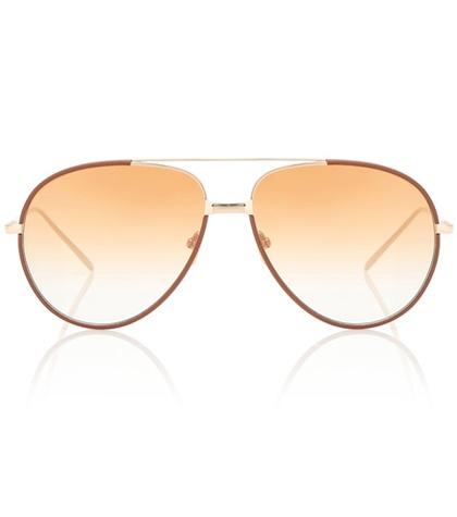 Linda Farrow 817 C8 Aviator Sunglasses