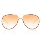 Linda Farrow 817 C8 Aviator Sunglasses