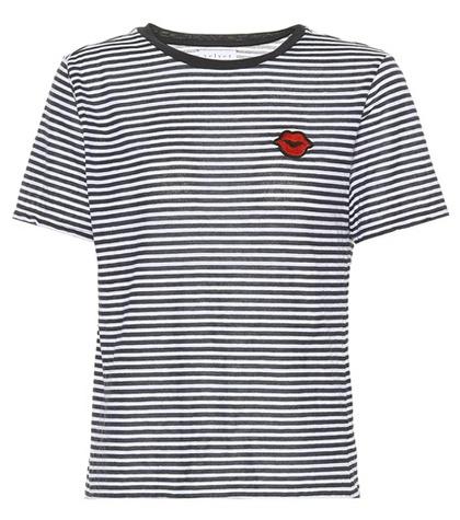 Velvet Rain Striped Cotton-blend T-shirt