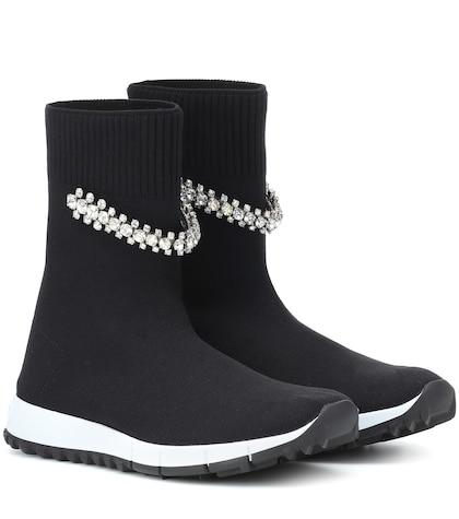 Jimmy Choo Regena Embellished Sock Sneakers