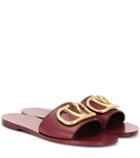 Polo Ralph Lauren Kids Valentino Garavani Go Logo Leather Slides
