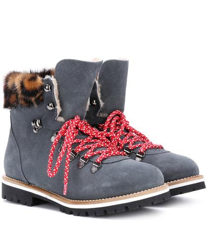 Opening Ceremony Fur-lined Suede Ankle Boots