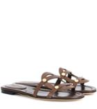 Jimmy Choo Damaris Flat Leather Sandals