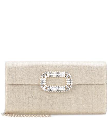 Roger Vivier Envelope Sexy Choc Metallic Clutch