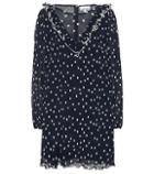 Off-white Polka-dot Pleated Georgette Dress