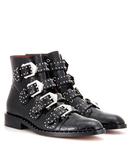 Givenchy Elegant Embellished Leather Ankle Boots