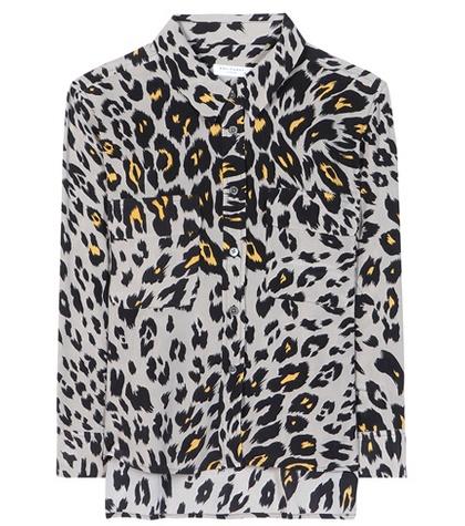 Gianvito Rossi Cropped 3/4 Sleeve Signature Printed Silk Shirt