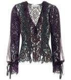 Diane Von Furstenberg Contrast Fine Lace Top