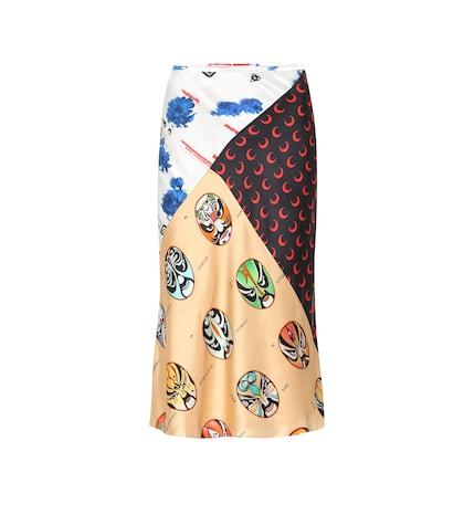 Marine Serre Printed Silk Skirt