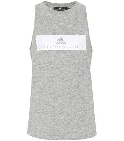 Adidas By Stella Mccartney Essential Cotton-blend Jersey Top