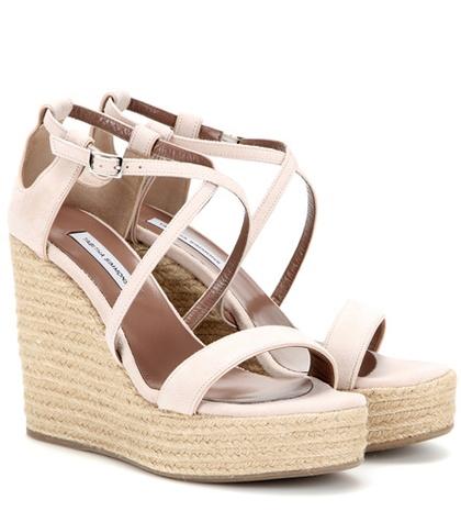Tabitha Simmons Jenny 110 Suede Wedge Sandals