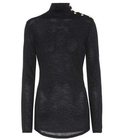 Balmain Embellished Wool Turtleneck Sweater