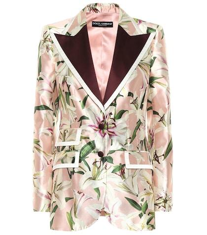 Dolce & Gabbana Floral Silk Blend Blazer