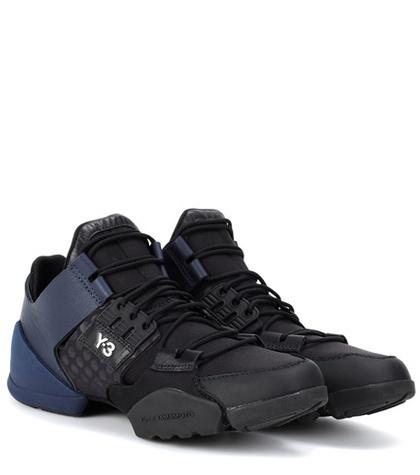 Y-3 Kanja Leather And Fabric Sneakers