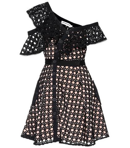 Self-portrait Guipure Frill Mini Dress