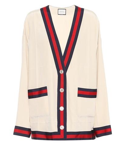 Gucci Silk-crêpe Cardigan