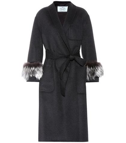 Prada Fur-trimmed Wool And Angora Coat