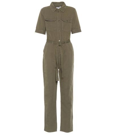 Frame Belted Cotton And Linen Jumpsuit
