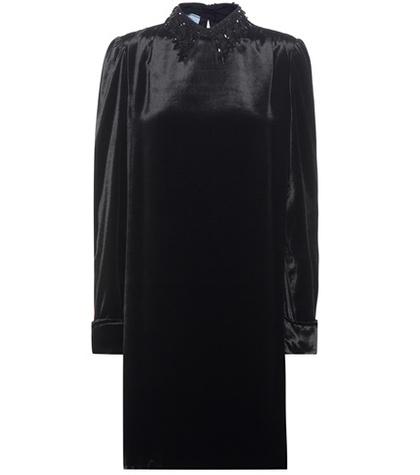 Prada Embellished Satin Mini Dress