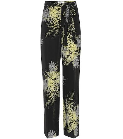 Valentino Printed Wide-leg Silk Pants