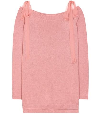 Valentino Cashmere Off-the-shoulder Sweater