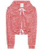 Valentino Hoodie Crinkle-gingham Cropped Jacket
