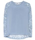 Valentino Lace-panelled Wool And Cashmere Sweater