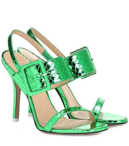 Lemlem Embossed Metallic Leather Sandals