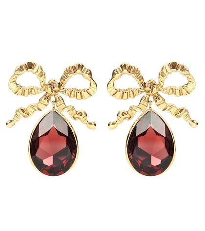 Jennifer Behr Bow Crystal Drop Earrings