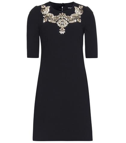 Dolce & Gabbana Embellished Wool Crêpe Dress