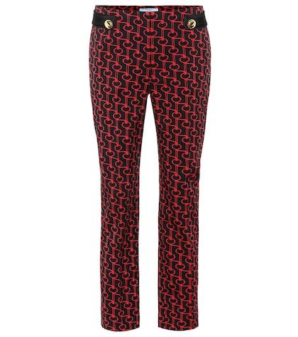 Prada Printed Wool Twill Slim Pants