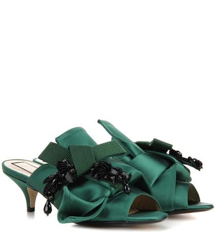 Roger Vivier Satin Kitten-heel Mules
