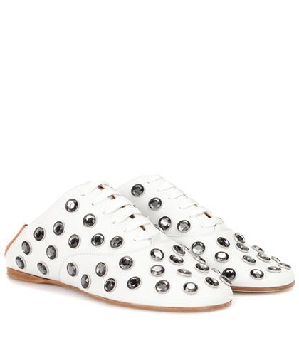 Acne Studios Mika Stone Leather Lace-up Slippers