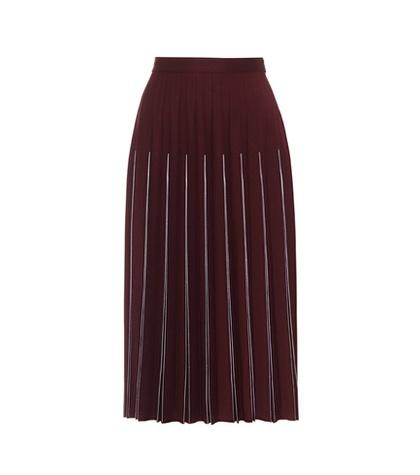 Bottega Veneta Pleated Wool-blend Midi Skirt
