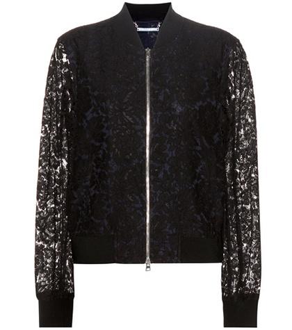 Diane Von Furstenberg Kennadie Lace Bomber Jacket