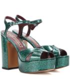 Marc Jacobs Debbie Glitter Patent Leather Platform Sandals