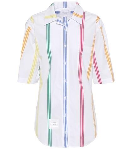 Thom Browne Cuban Cotton Poplin Polo Shirt