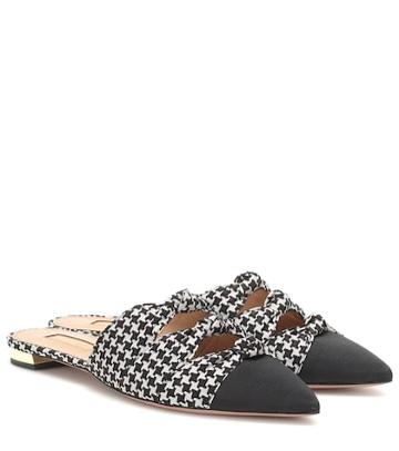 Aquazzura Mondaine Houndstooth Slippers