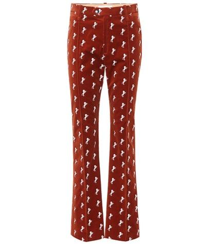 Peter Pilotto Embroidered Velvet Trousers