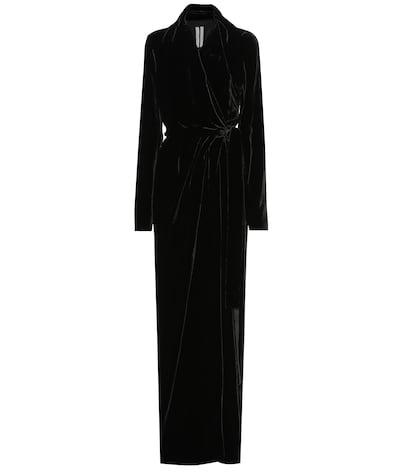 Rick Owens Velvet Wrap Gown